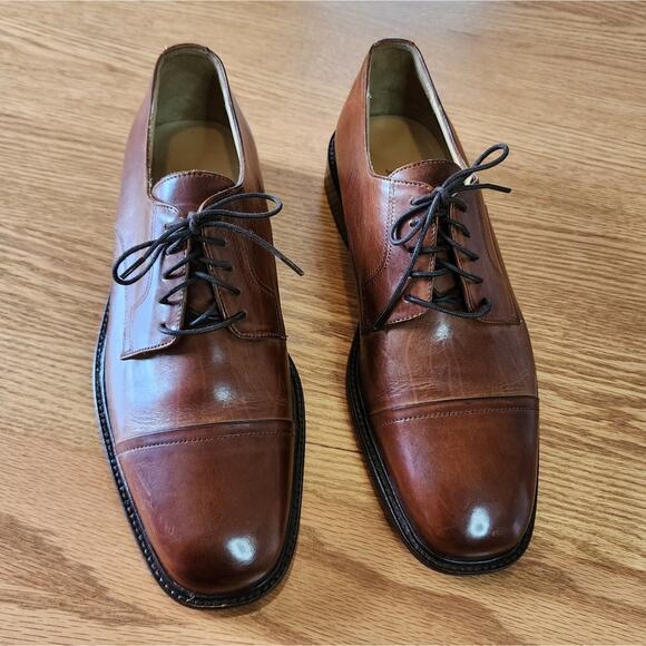Johnston & Murphy Men\'s Leather Cap Toe Dress Shoe Brown Size 9 main image 4